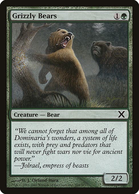 Grizzly Bears — a 2/2 creature costing one generic and one green mana